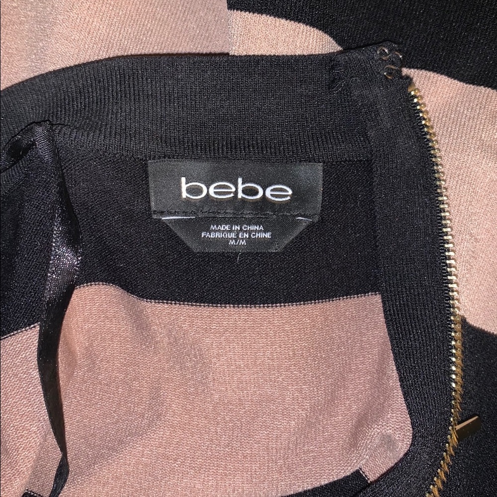 Bebe Black and Tan fit and flare tube dress - Picture 4 of 5